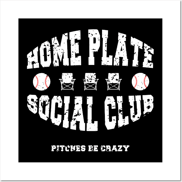 Home Plate Social Club, Midday, Softball Mom, Softball Dad, Softball Game Day, Softball Grandma, Softball Family Wall Art by SmilArt